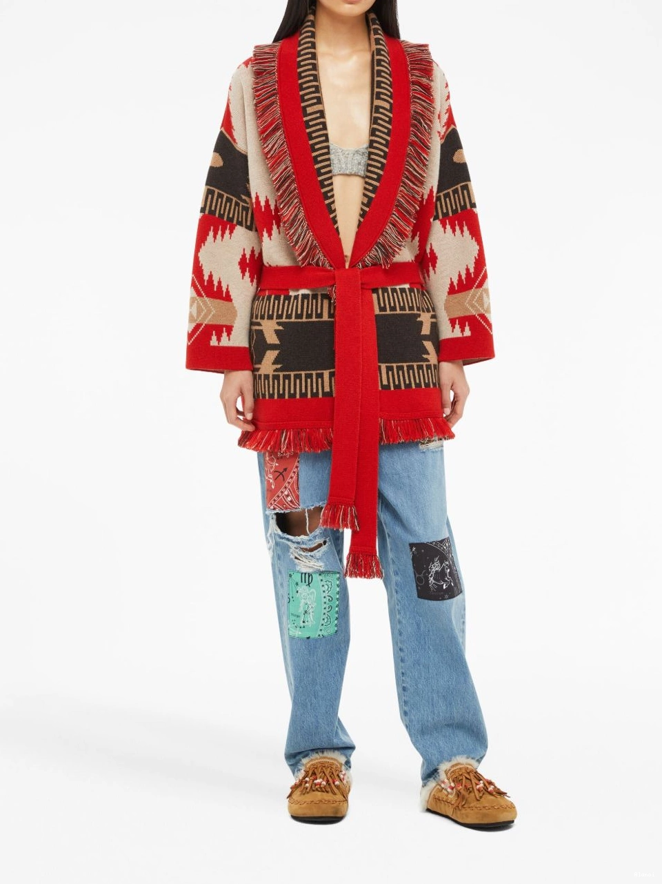 Affordable Icon Women Alanui cashmere cardigan jacquard 0419